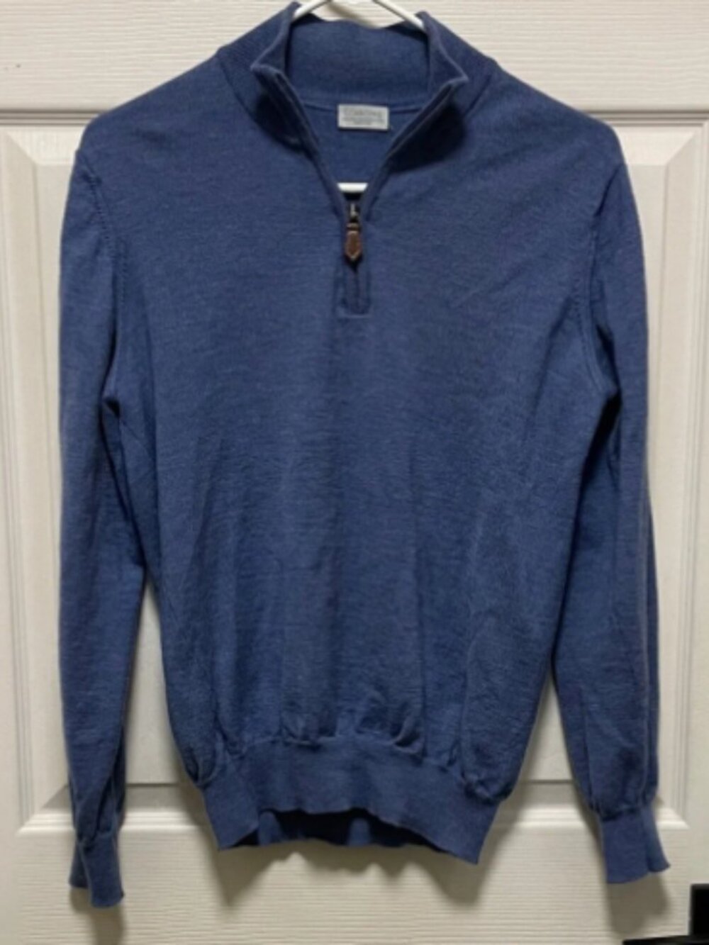 Giasone | 100% Extra Fine Merino Wool | Blue |1/4 Zip |Pullover |Sweater